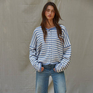 The Newport Striped Button Down Cardigan