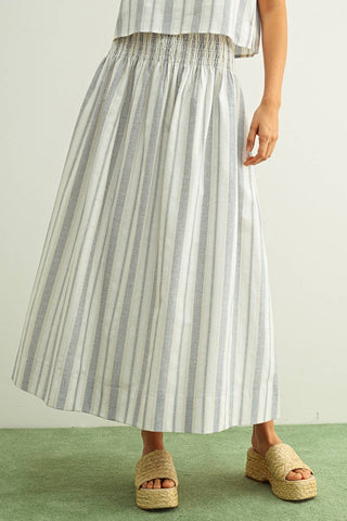 The Newport Linen Striped Skirt