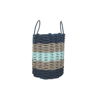 Navy & Seafoam Lobster Rope Storage Basket