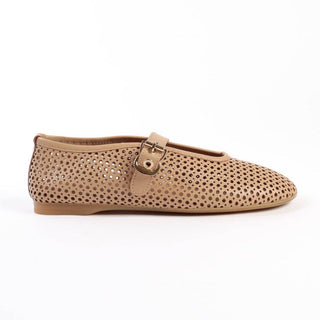 Perforated Leather Ballet Flats