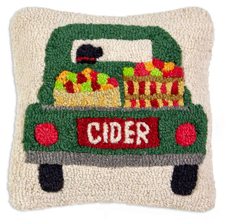 Cider Truck Hooked Wool Pillow