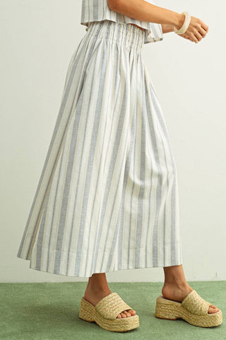The Newport Linen Striped Skirt