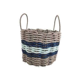 Tan & Seafoam Lobster Rope Basket
