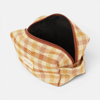 Gingham Jacquard Squared Makeup Bag