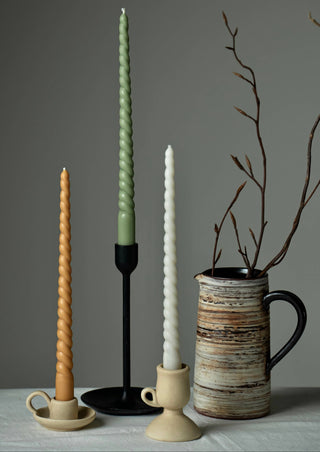 Beeswax Twisted Taper Candle Set