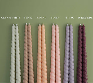 Beeswax Twisted Taper Candle Set