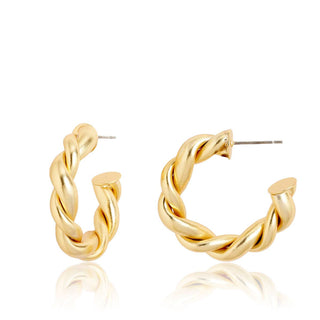Twisted Braid Hoop Earrings