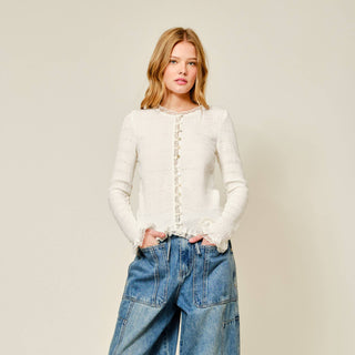 The Ivory Smocked Lace Blouse