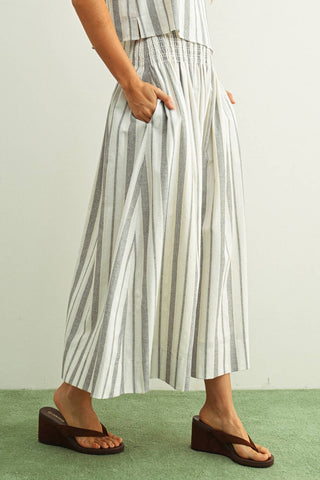 The Newport Linen Striped Skirt