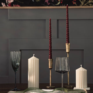 Beeswax Twisted Taper Candle Set