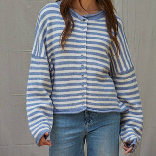 The Newport Striped Button Down Cardigan