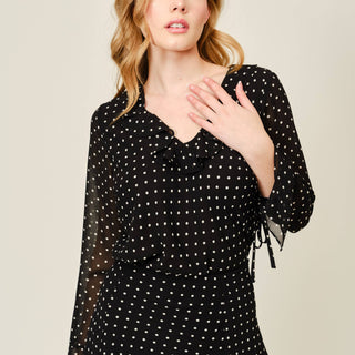 Polka Dot Ruffle Blouse