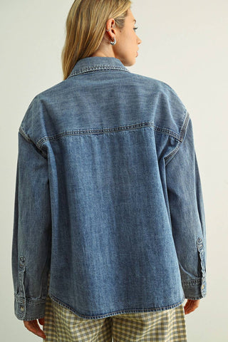 Washed Denim Button-Down