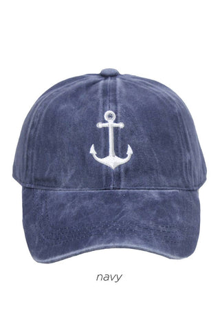 Anchor Embroidered Baseball Cap