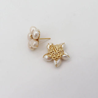 Freshwater Pearl Flower Studs