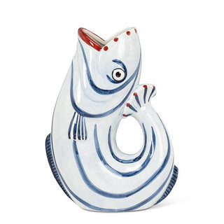 Blue Stripe Shapely Fish Jug