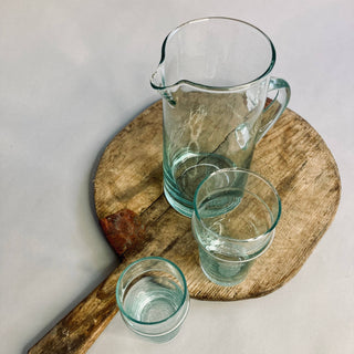 Handcrafted Recycled Glass Pitcher