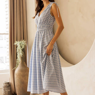 The Newport Gingham Midi Dress