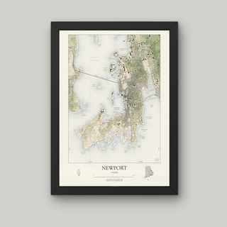 Newport, Rhode Island Map Art Print
