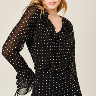 Polka Dot Ruffle Blouse