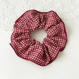 Red Plaid Hair Scrunchie