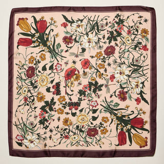 Vintage Botanical Floral Square Scarf