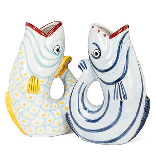 Blue Stripe Shapely Fish Jug
