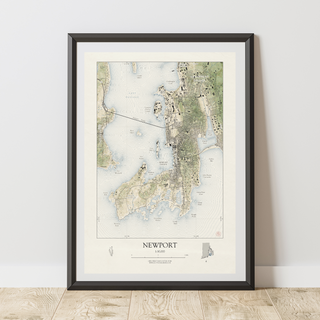 Newport, Rhode Island Map Art Print