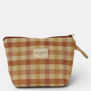 Gingham Jacquard Small Makeup Bag